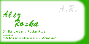 aliz roska business card